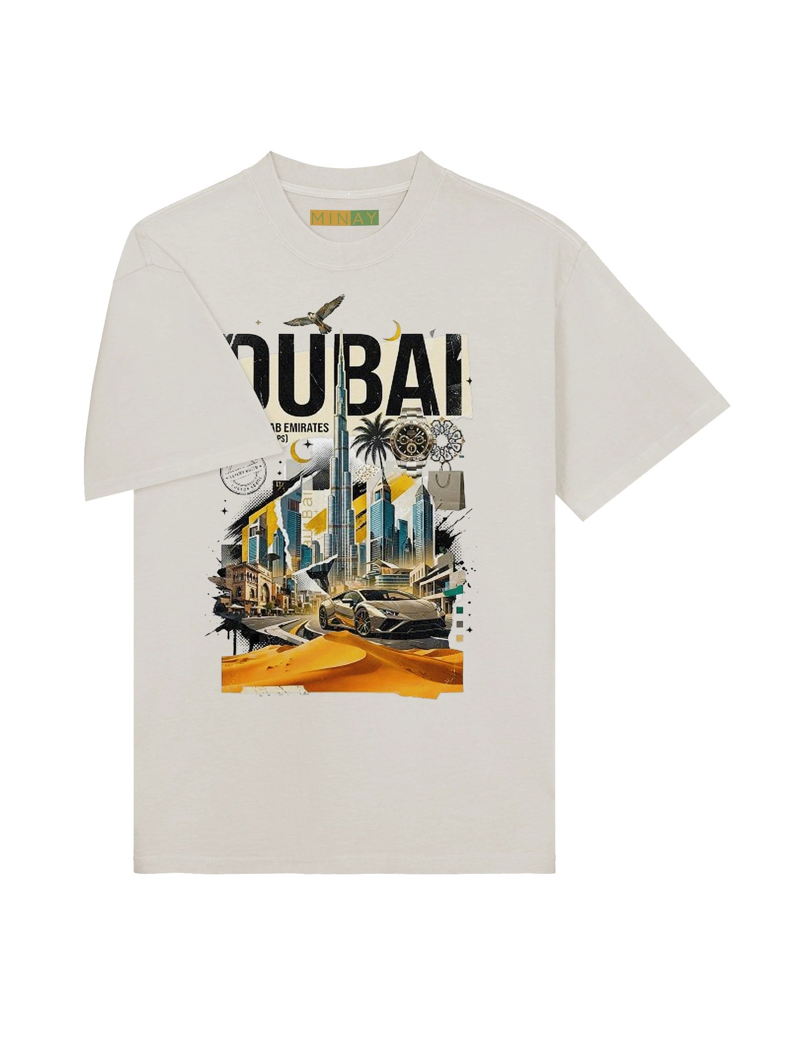 Dubai UAE Skyline Streetwear Tee | Vintage Luxury Graphic Tee product image (3)