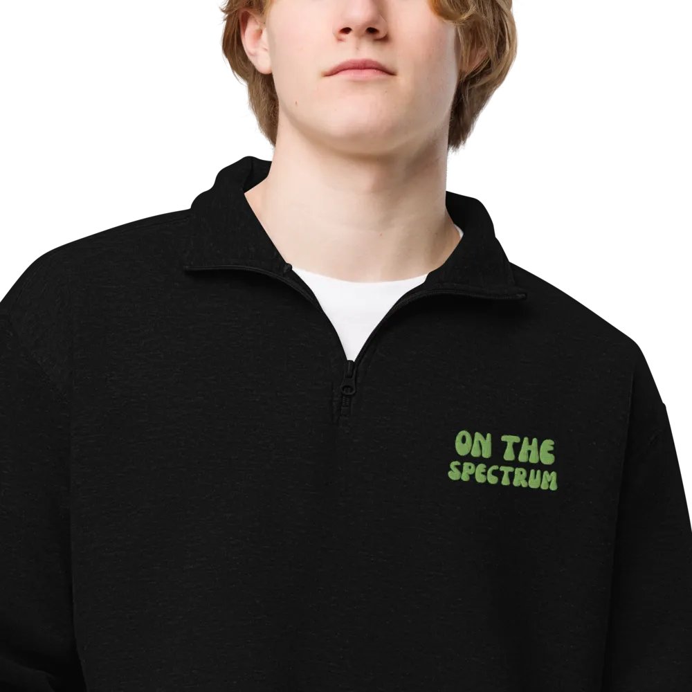 ON THE SPECTRUM (lime) embroidered quarter zip product image (5)
