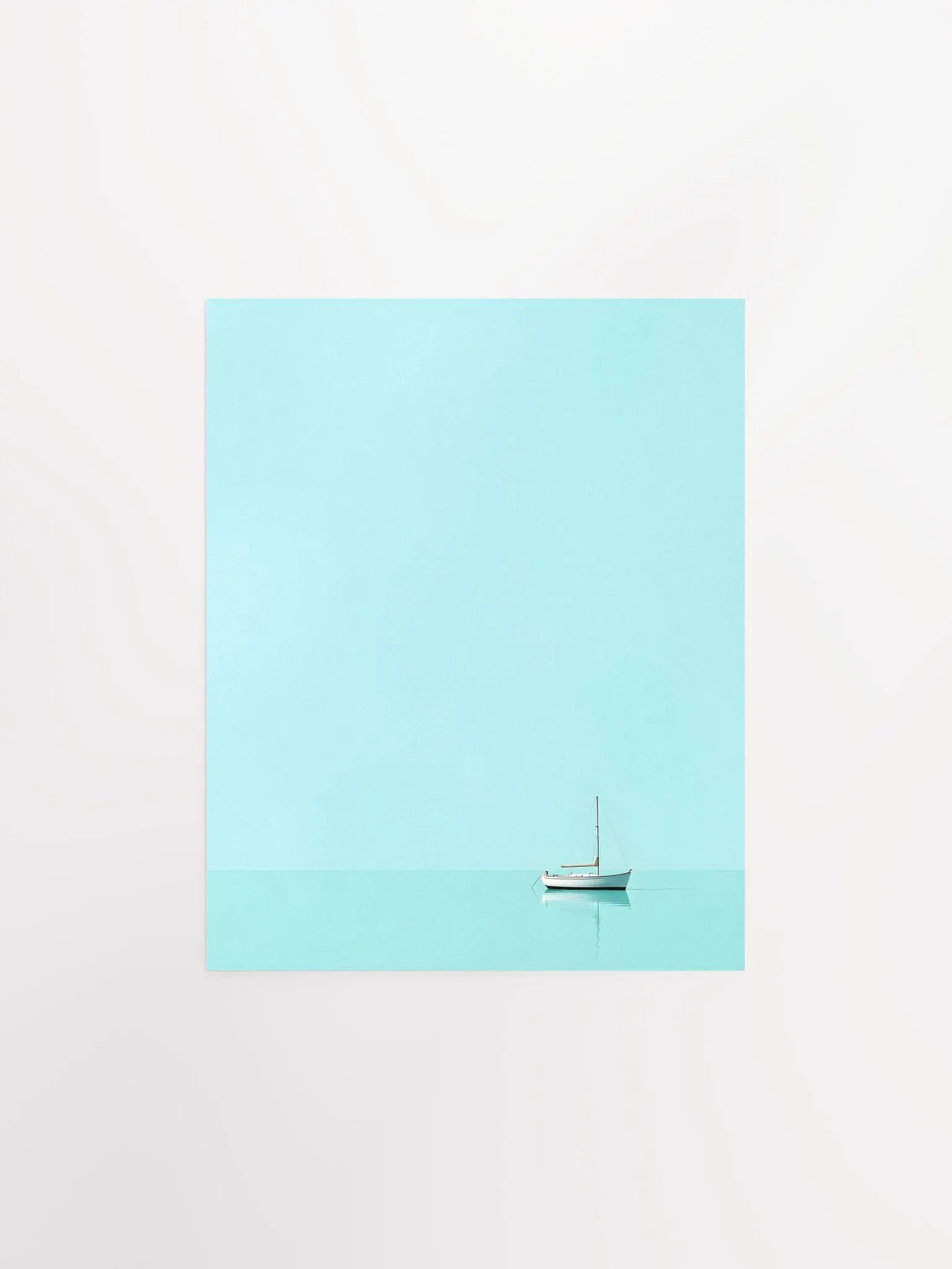 Tiny Sailboat on a Light Blue Sea product image (2)