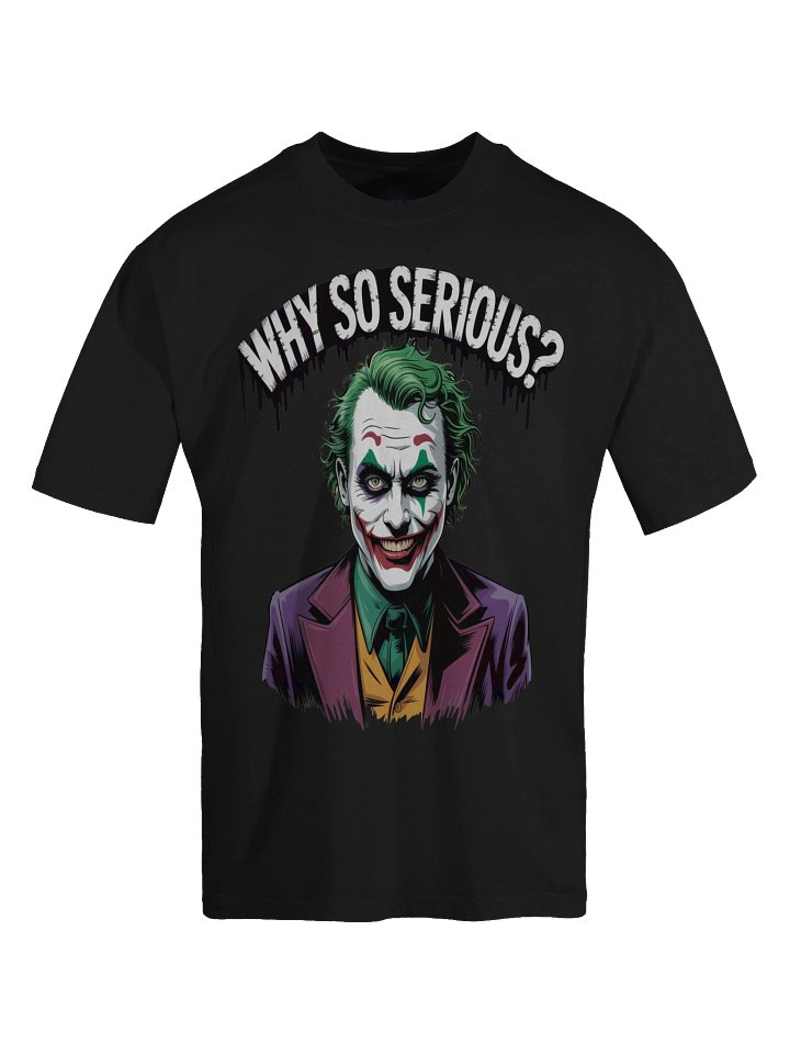 Crimson Query: Why So Serious? Joker Oversized Faded T-Shirt product image (1)
