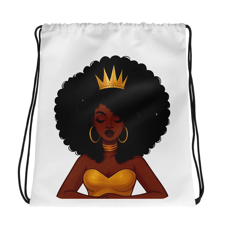 Poised Princess Gold Crown Afro Drawstring Bag product image (1)