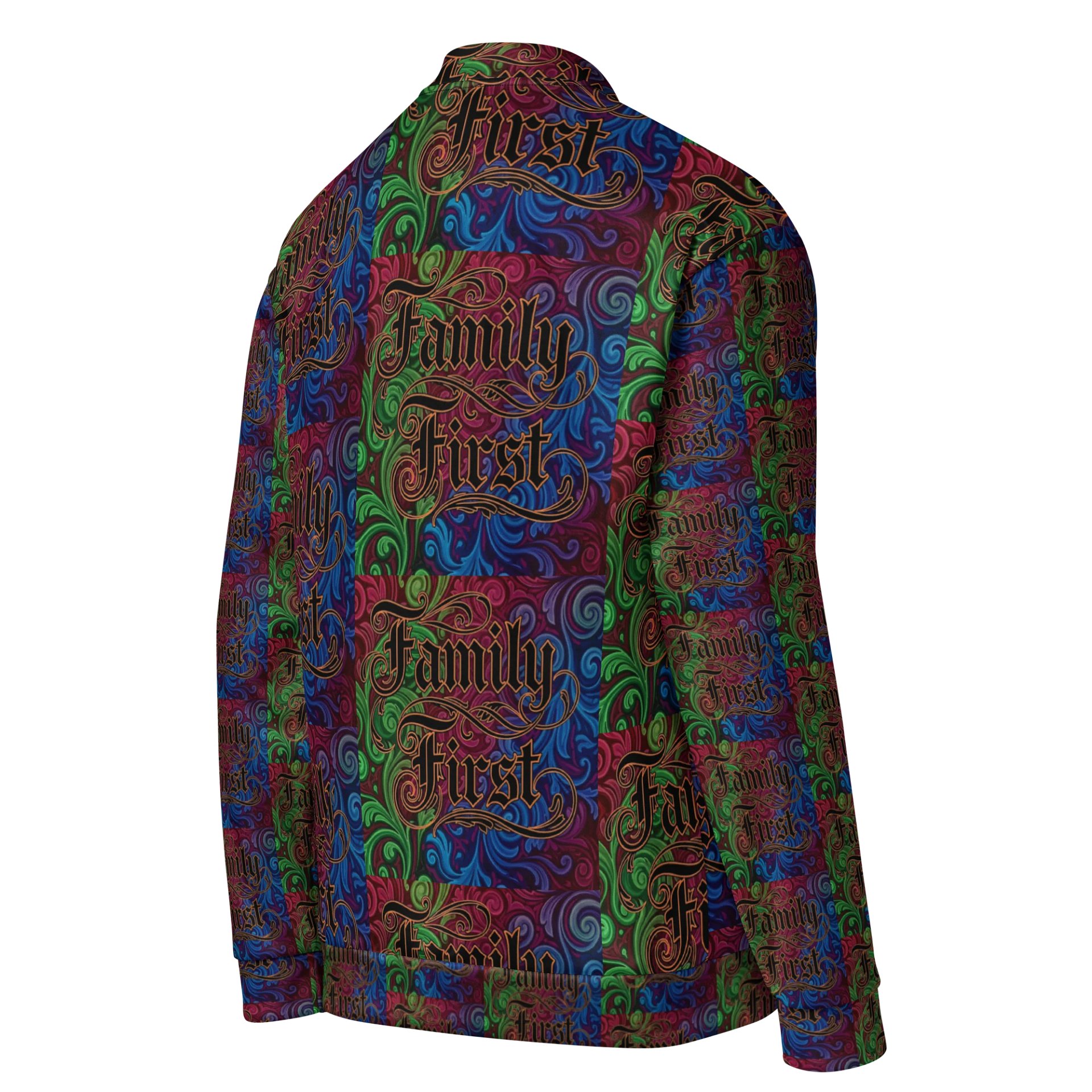 FRESH Unisex Da Culture, Experience Love! Family First Zipper Jacket,All-Over Print Bomber Jacket product image (4)
