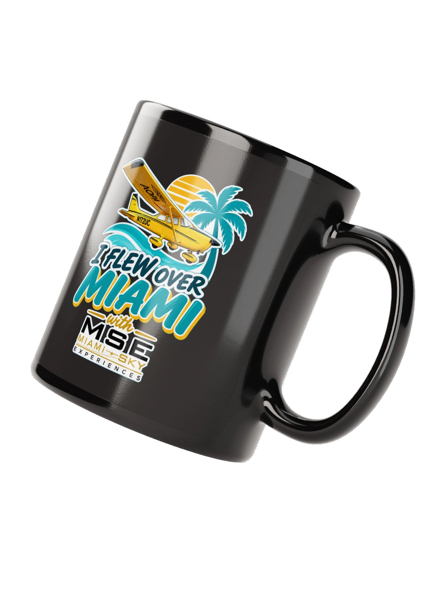 I Flew Over Miami Black Mug — MSE Aviation Souvenir product image (7)