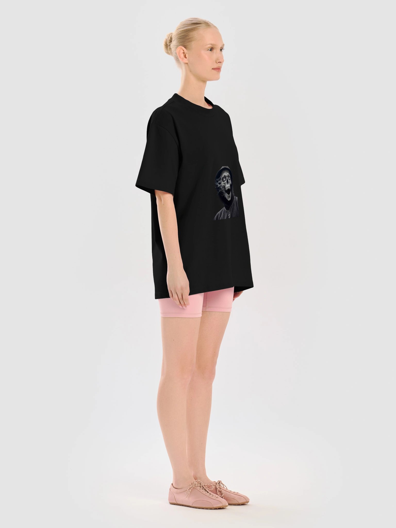 Hooded Skull T-Shirt | Gothic Dark Aesthetic Tee | Grim Reaper Style Shirt | Alternative Streetwear product image (11)