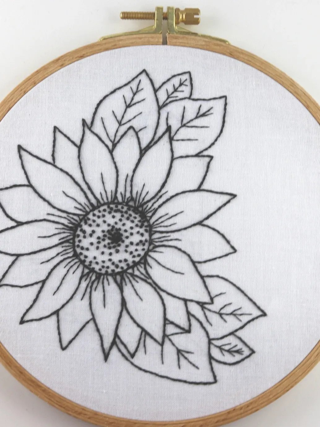 PDF hand embroidery pattern - Sunflower floral wreath product image (6)