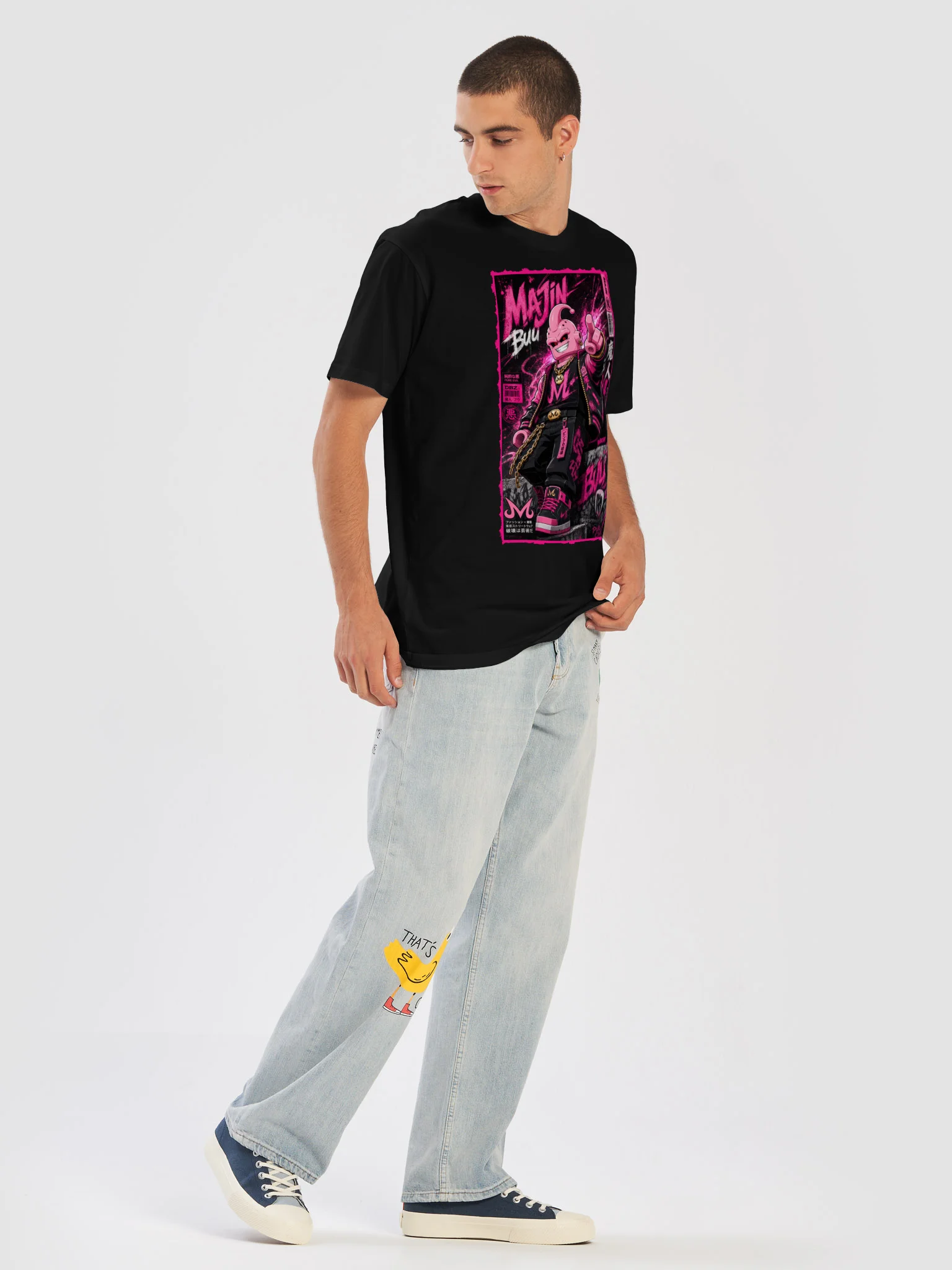 Majin Buu Lego-Style Neon Graffiti Streetwear Tee product image (15)