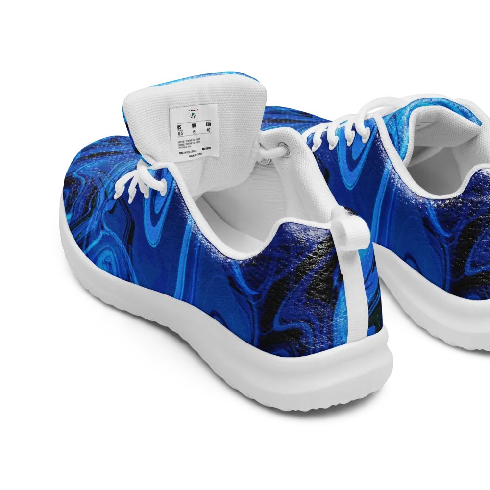 Marbled Blue and Black Women's Athletic Shoes product image (5)