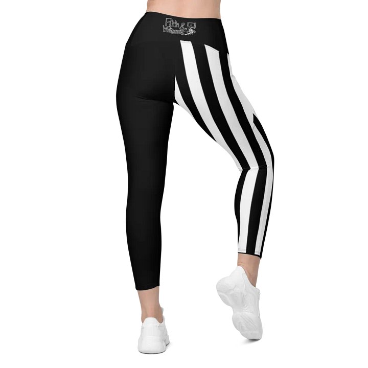 Striped crossover leggings with pockets product image (2)