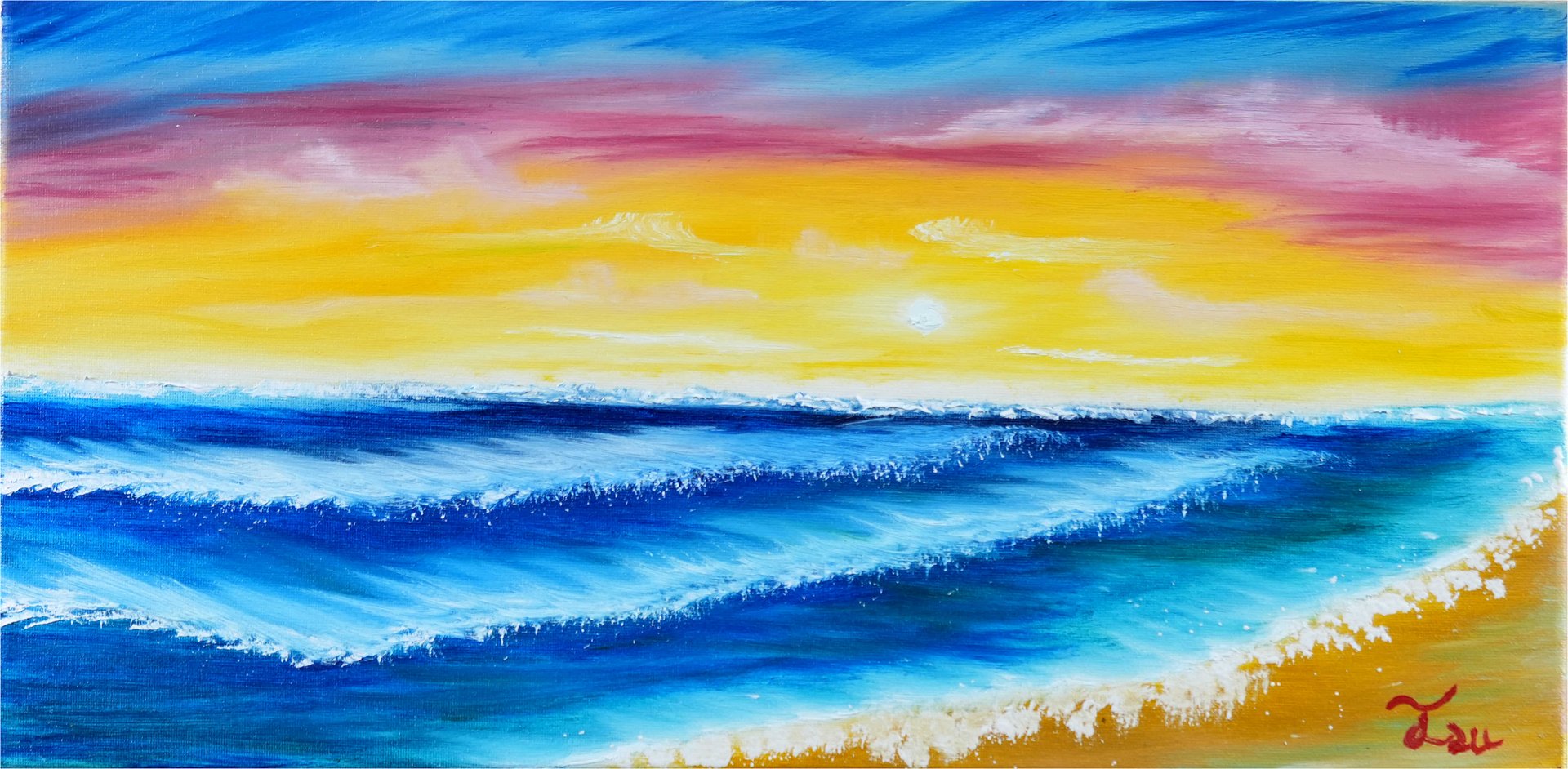 The Secret Beach (Original) 10x20 Canvas product image (1)
