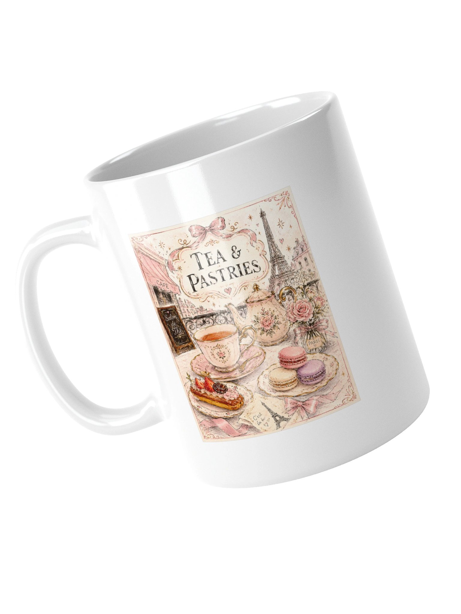 Parisian Tea and Pastries by the Eiffel Tower Ceramic Mug product image (13)
