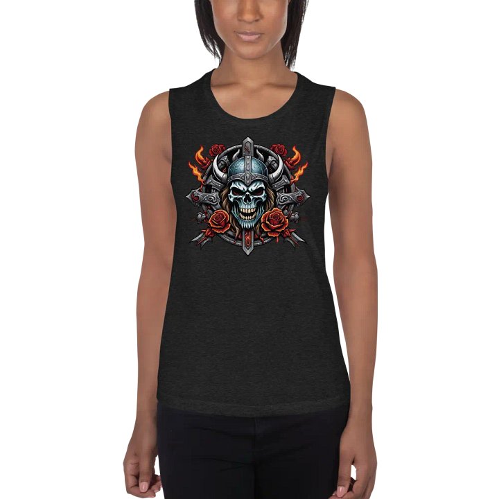 Viking Skull Rose Warrior Tank product image (2)