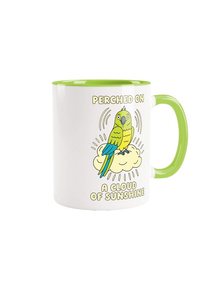 Perched On A Cloud Of Sunshine Cute Silly Funny Parrot Mug product image (2)