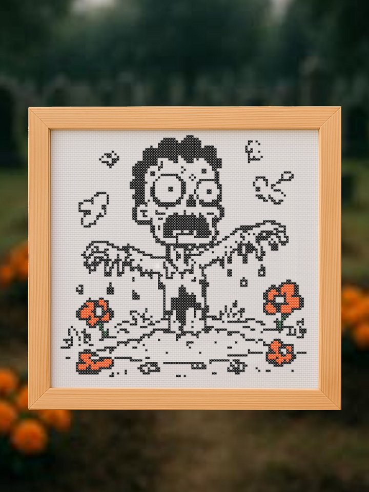 Zombie Rising Cross Stitch Pattern product image (1)