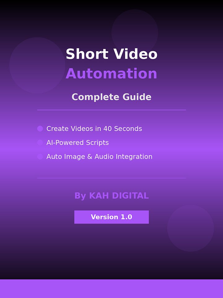 Short Video Automation Complete Guide - Create Professional Videos in 40 Seconds