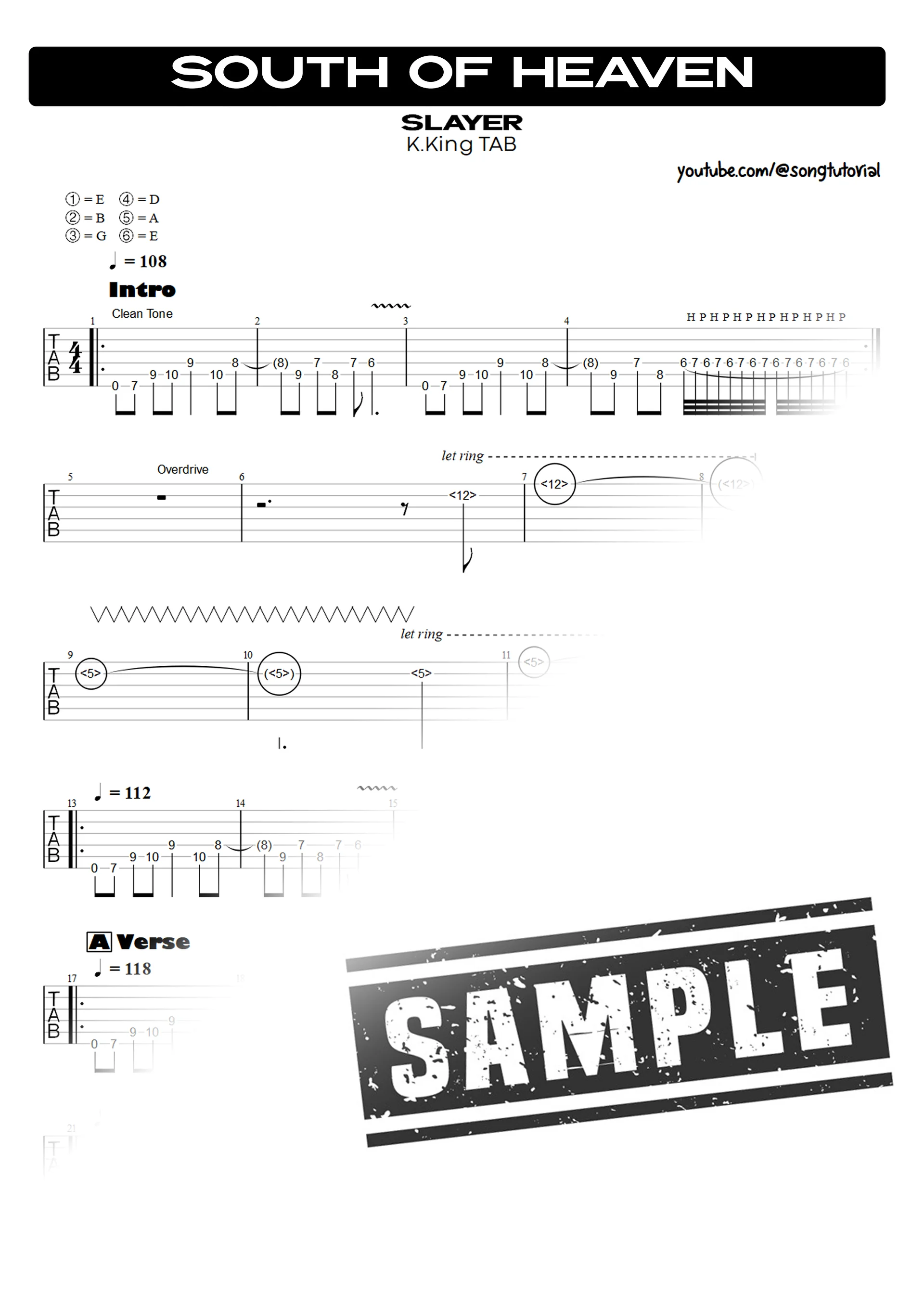South of Heaven | PDF Tab + Guitar Pro | Slayer product image (2)