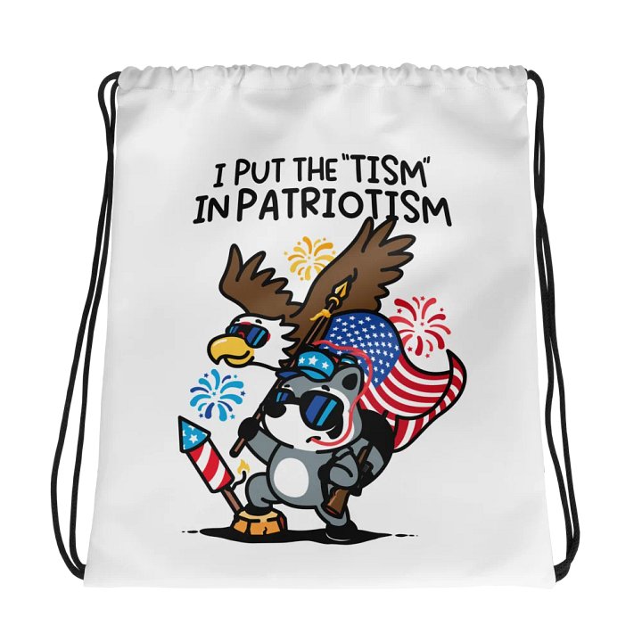 'Tism In Patriotism Drawstring Bag product image (1)