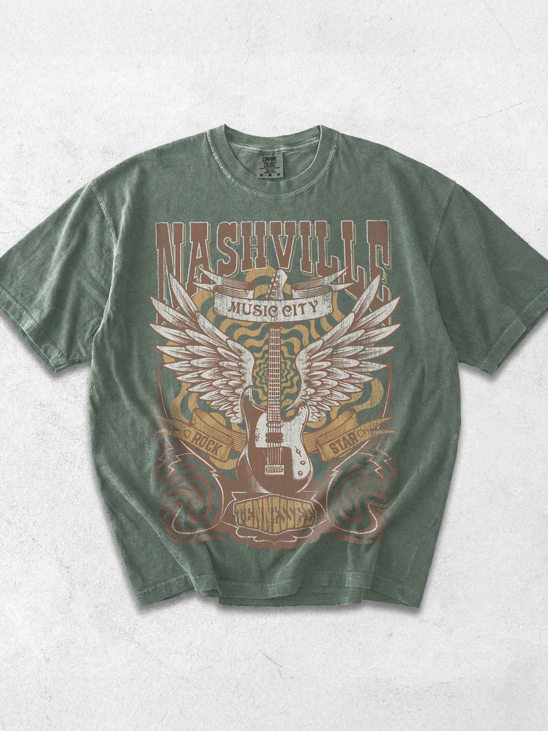 Nashville Music City Shirt – Tennessee Travel Souvenir Vintage Rock Guitar Tee product image (1)