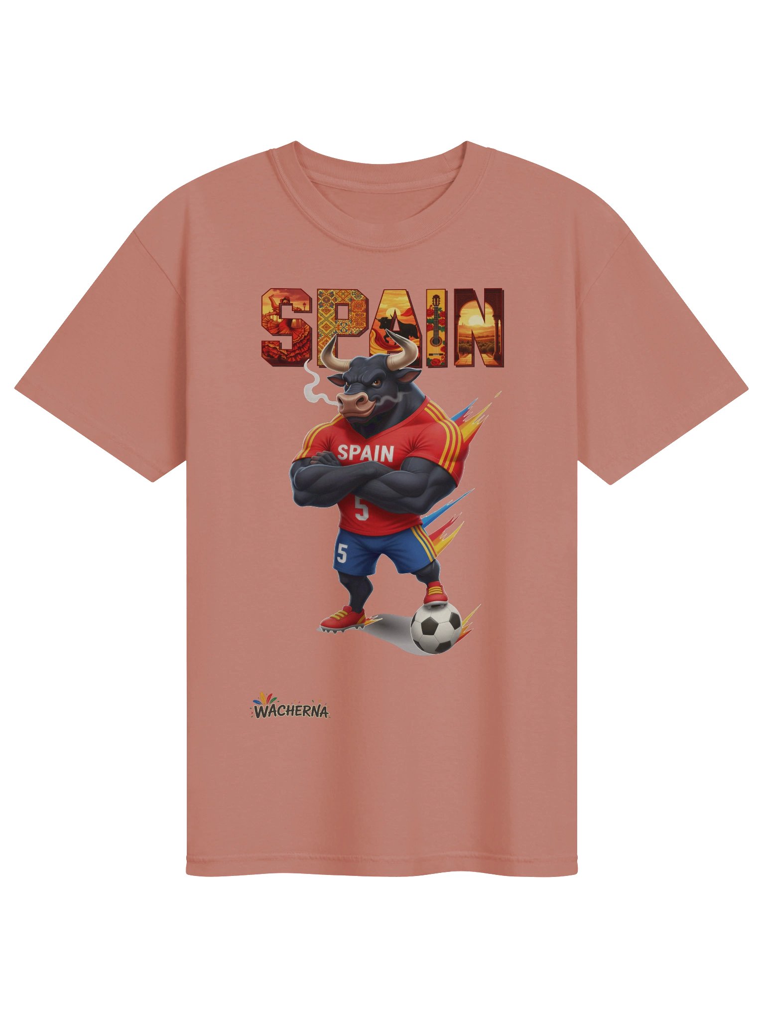 Spain Bull Mascot Fan Art T-Shirt – Vibrant Culture & Football Streetwear product image (1)