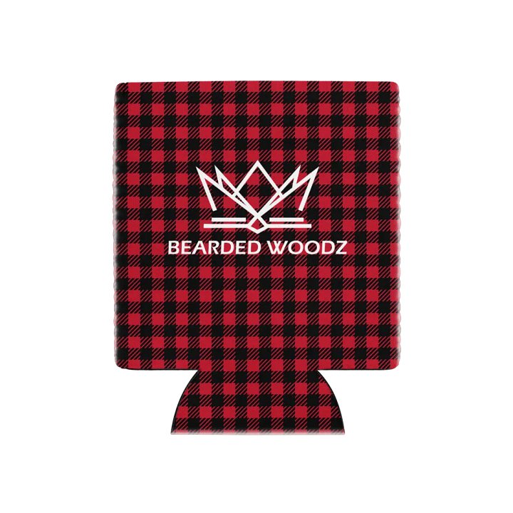 Coozie Can Cooler (Design: Bearded Woodz) Custom Plaid product image (1)