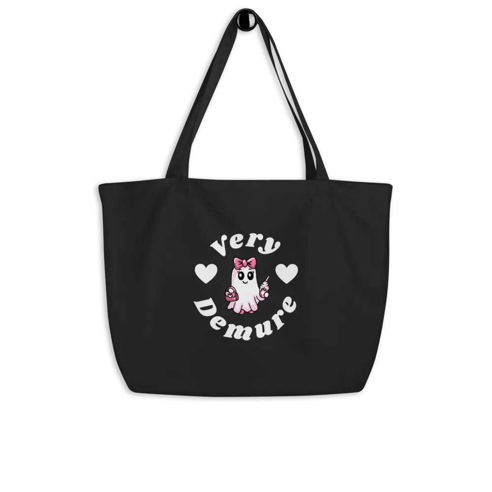 Very Demure Cute Ghost Design Organic Cotton Tote product image (3)