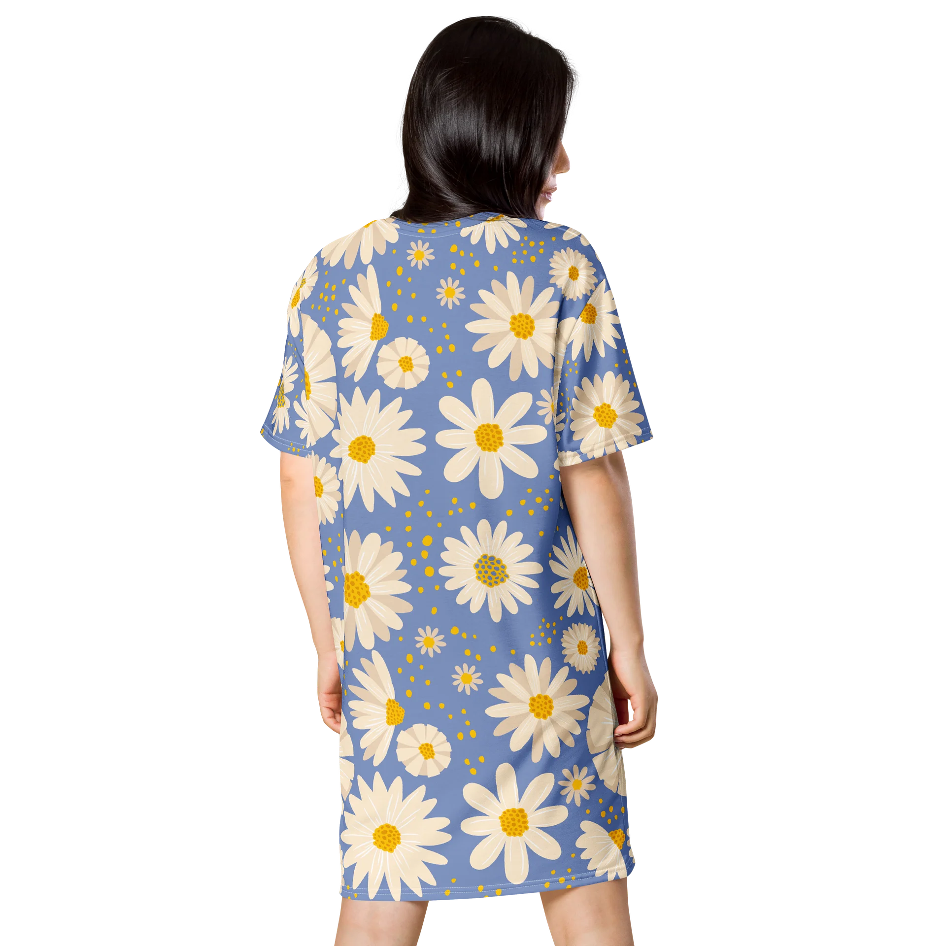 Blue Daisy All-Over Print T-Shirt Dress product image (2)