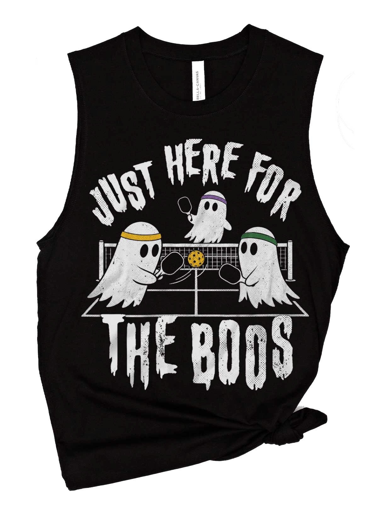 Just Here for the Boos Halloween Pickleball Tank Top Funny Ghost Gift product image (1)