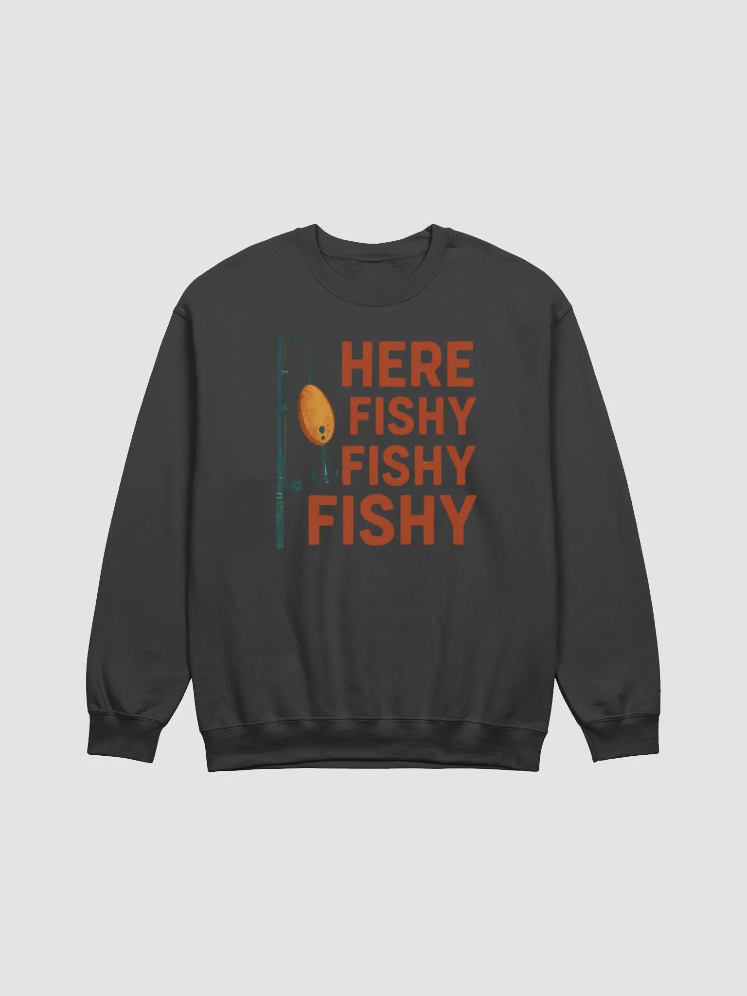 Here Fishy Fishy Fishy Vintage Fishing Sweatshirt – Retro Humor for Anglers product image (3)