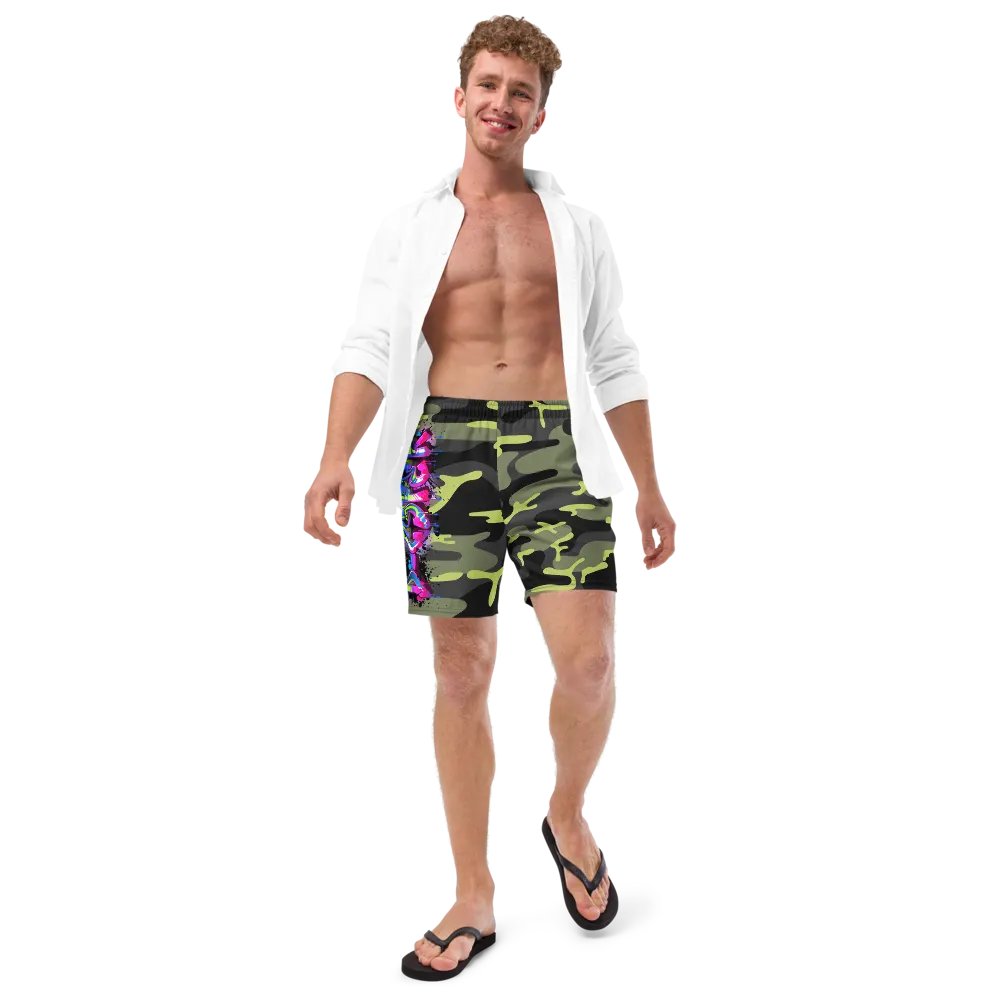 Neon Camo Splash Swim Trunks product image (11)