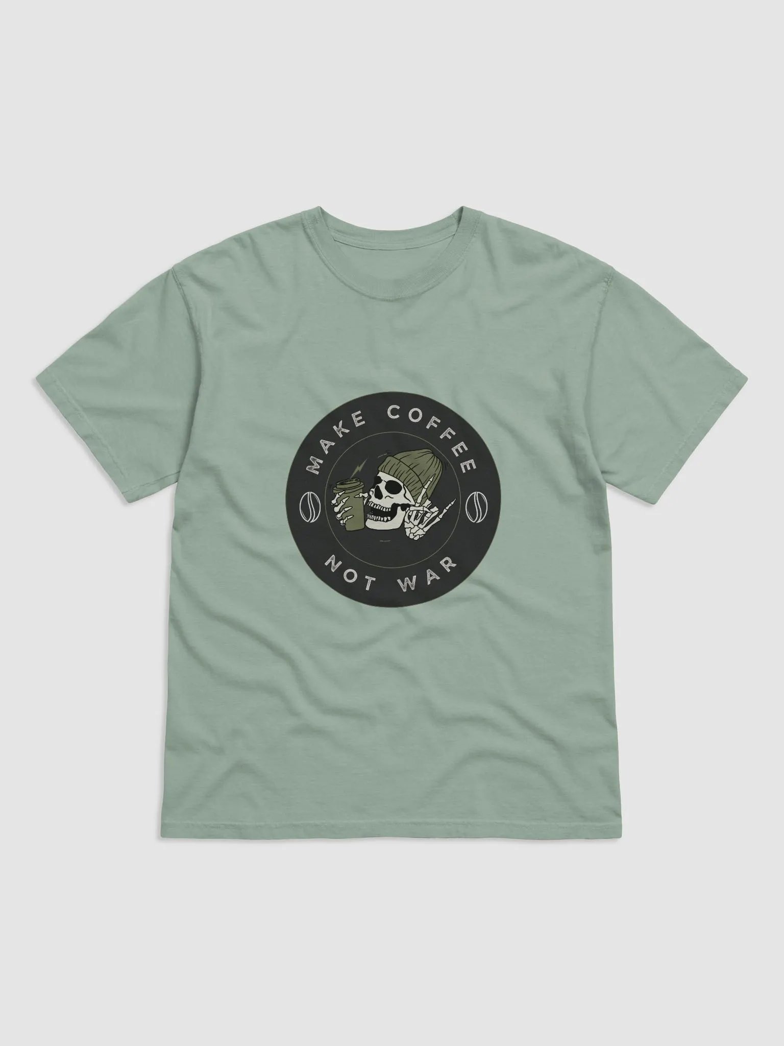 Peaceful Coffee Skeleton T-Shirt product image (10)