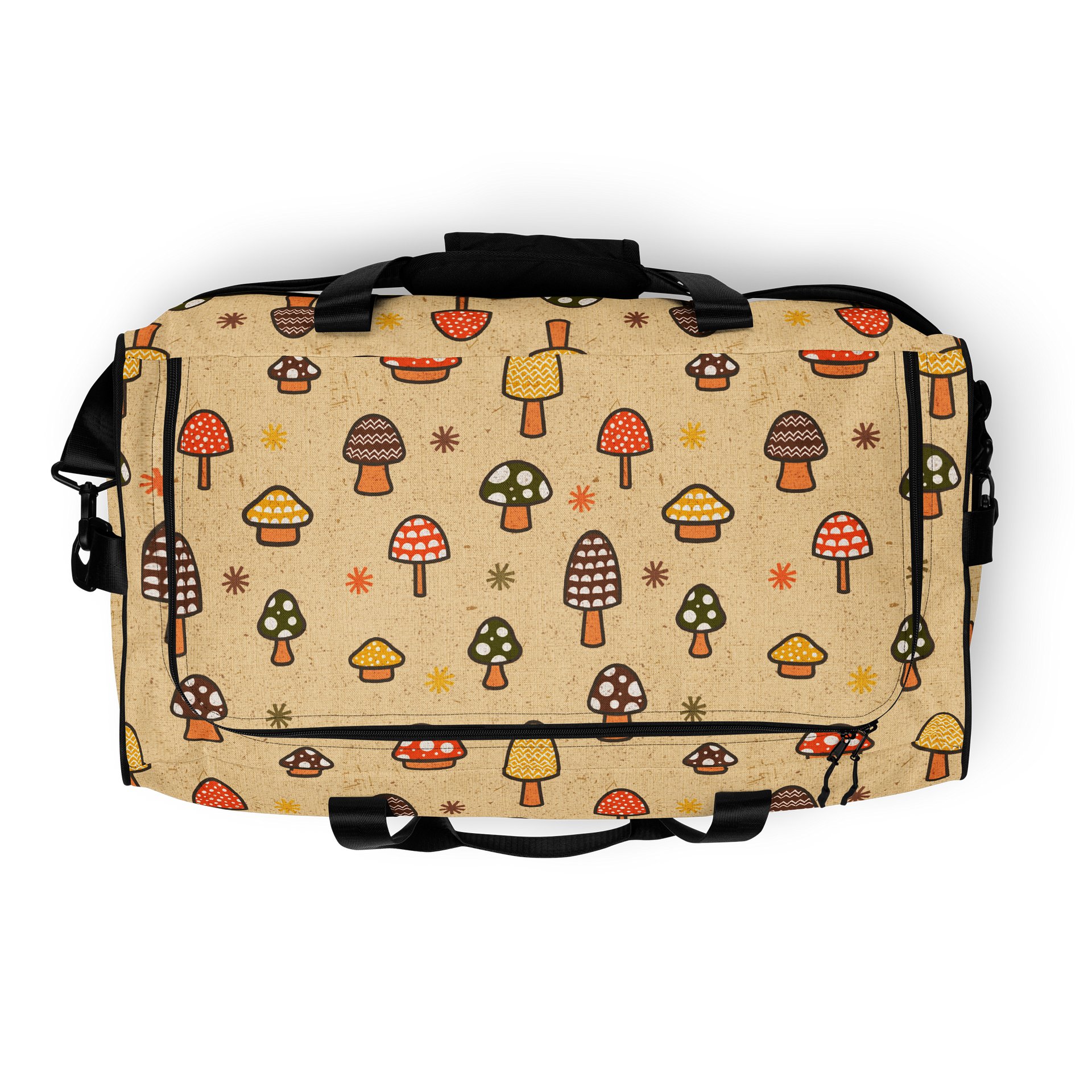 1970s Retro Mushrooms Duffel Bag product image (8)