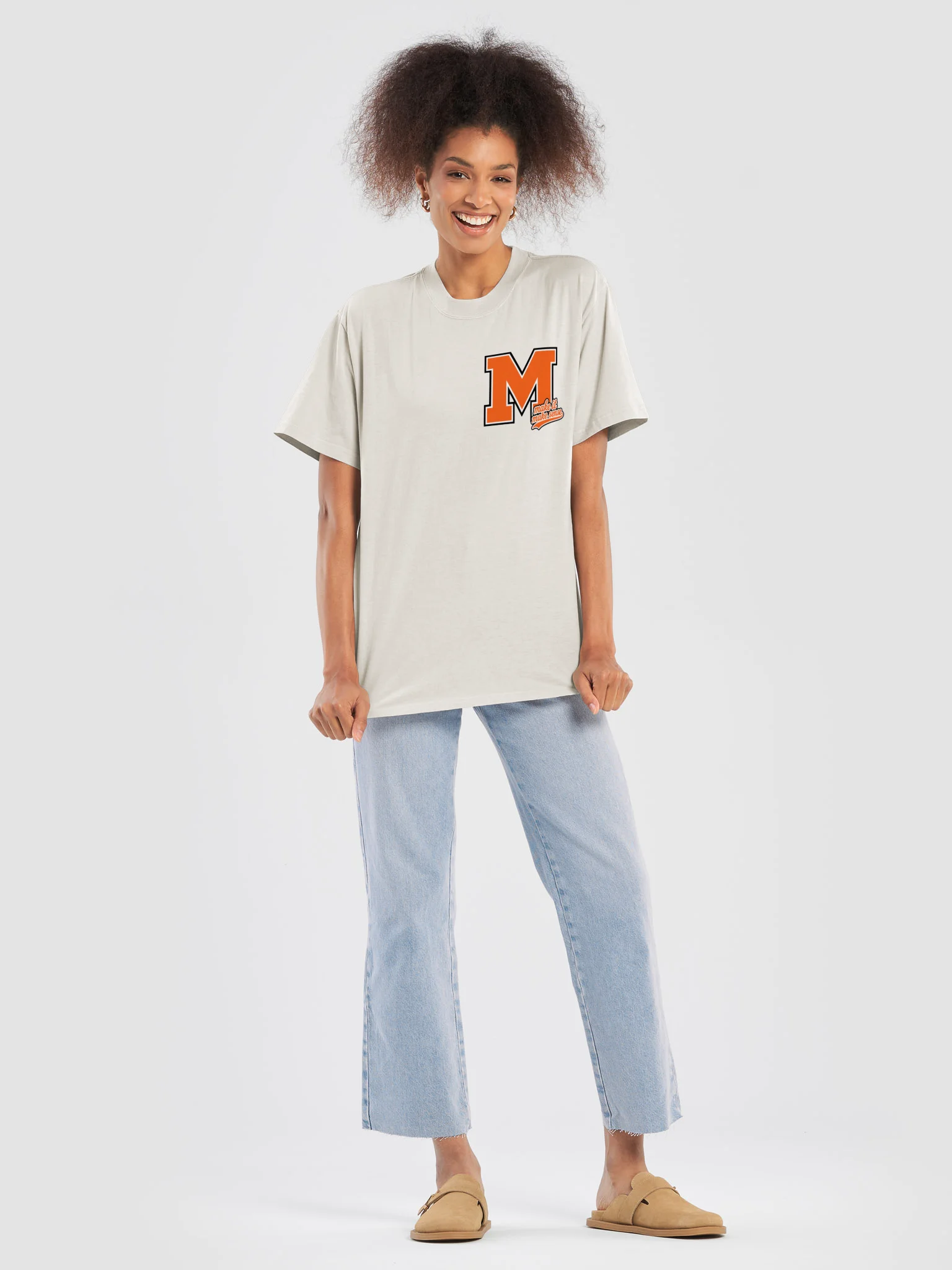 Make It Make Sense Orange Oversized Tee product image (7)