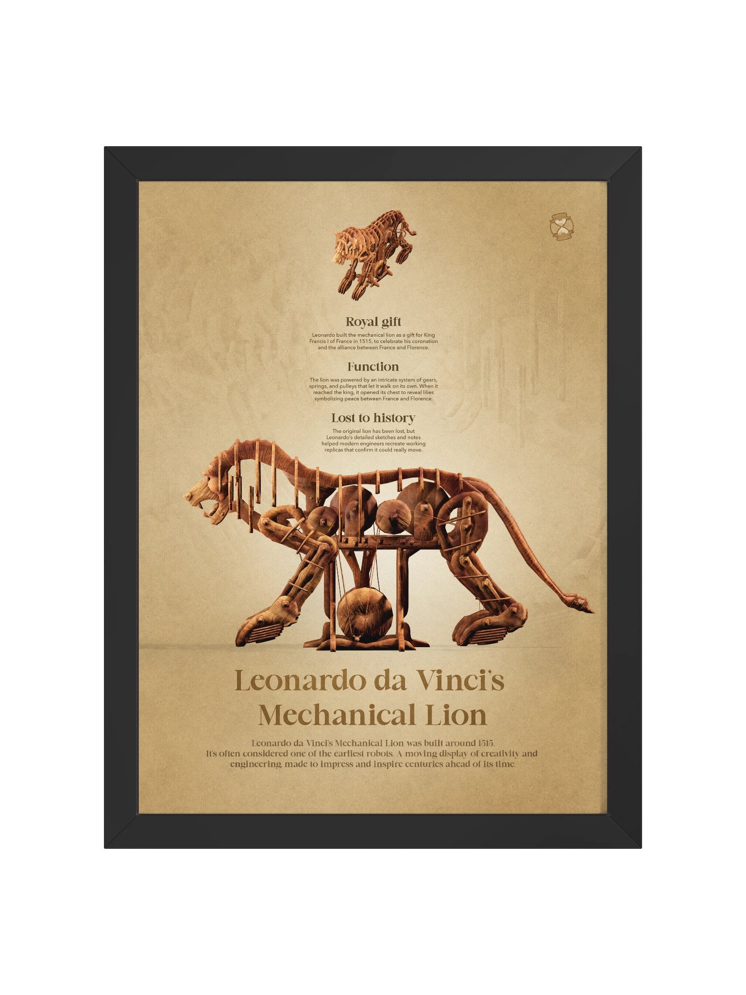 Leonardo da Vinci's Mechanical Lion (Framed poster) product image (3)