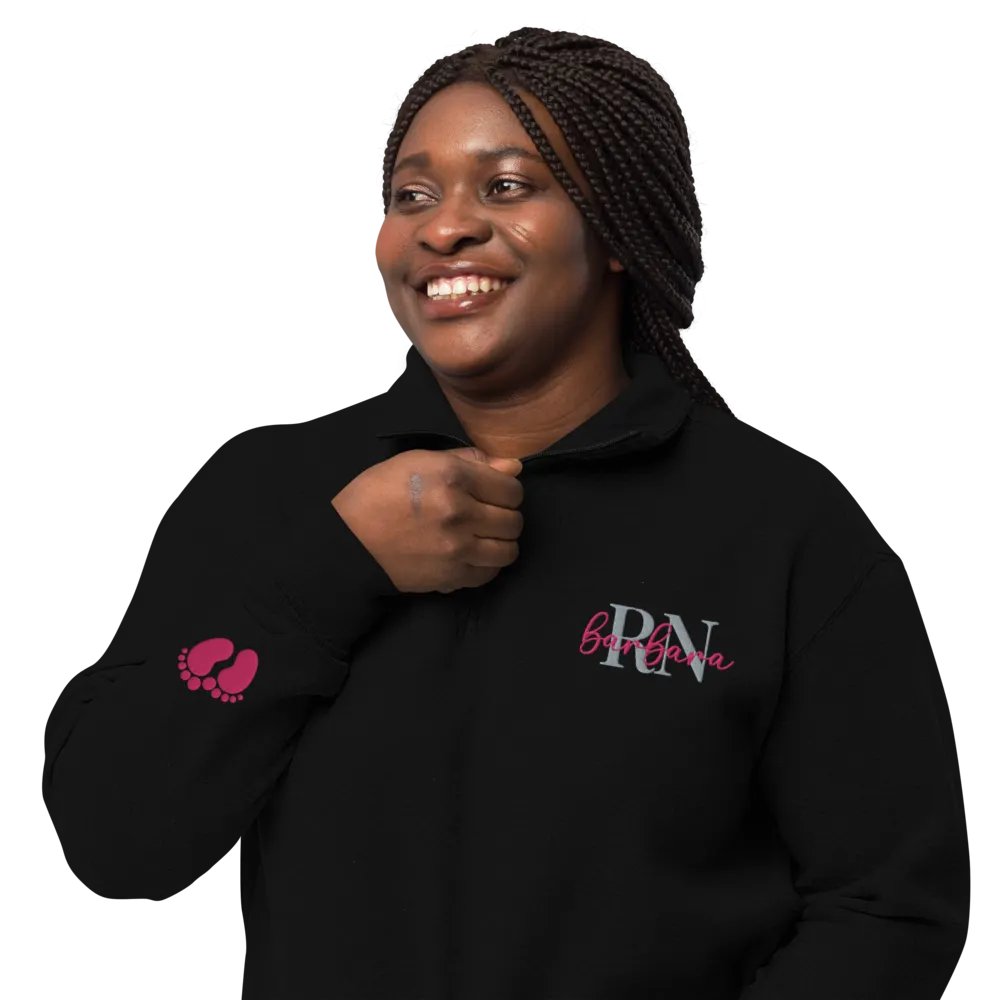 Personalized Embroidered Quarter Zip Sweatshirt (With Sleeve Element) product image (6)