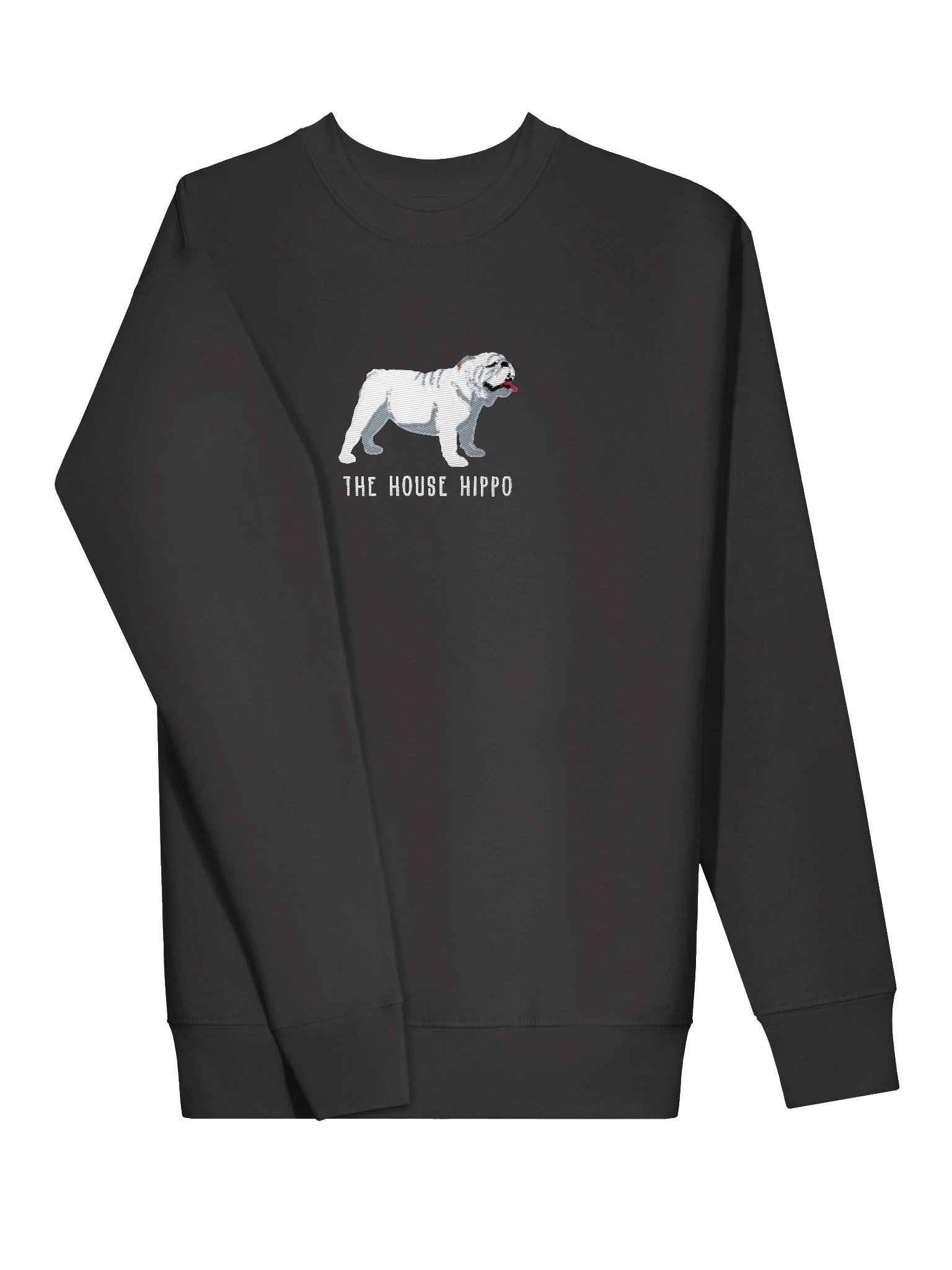 The House Hippo Sweatshirt (Embroidered) of an English Bulldog(White) product image (13)