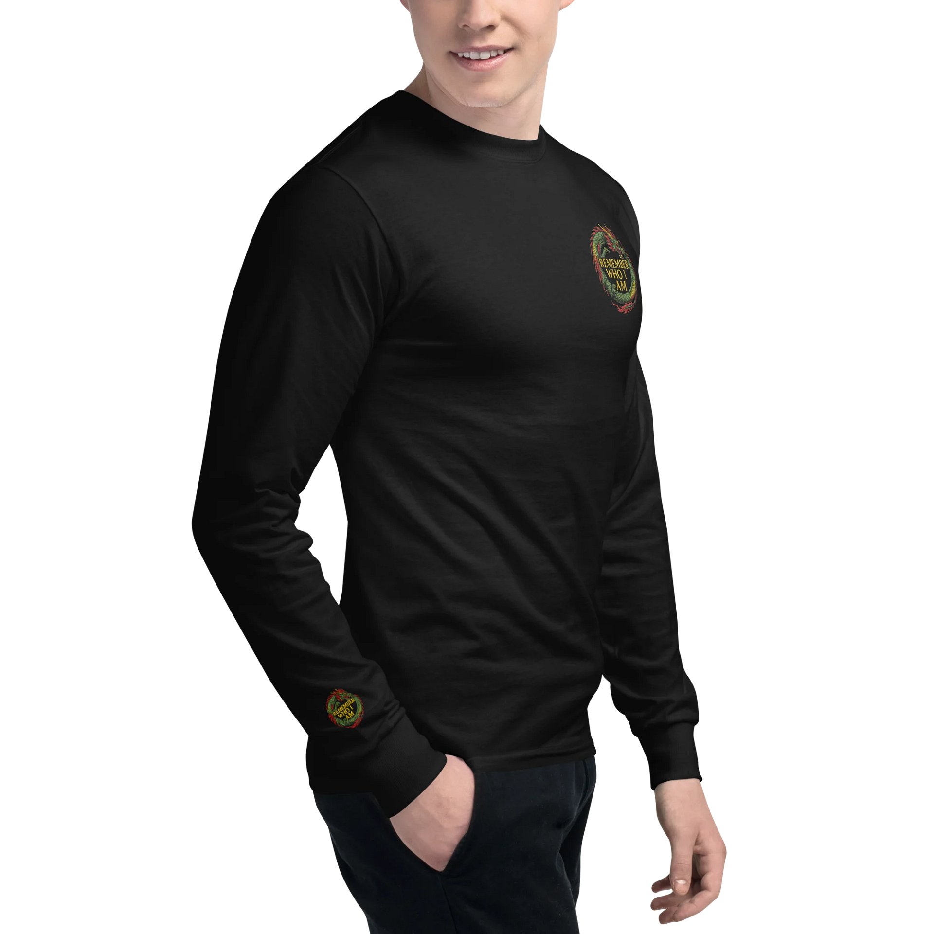 🐉 100% Cotton - Remember Who I Am – Embroidered Dragon Tee. Memory sealed in every stitch. product image (5)