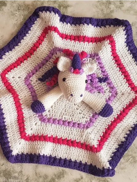 Maria The Unicorn Baby Lovey Security Blanket Crochet Pattern - Crafting Happiness product image (1)