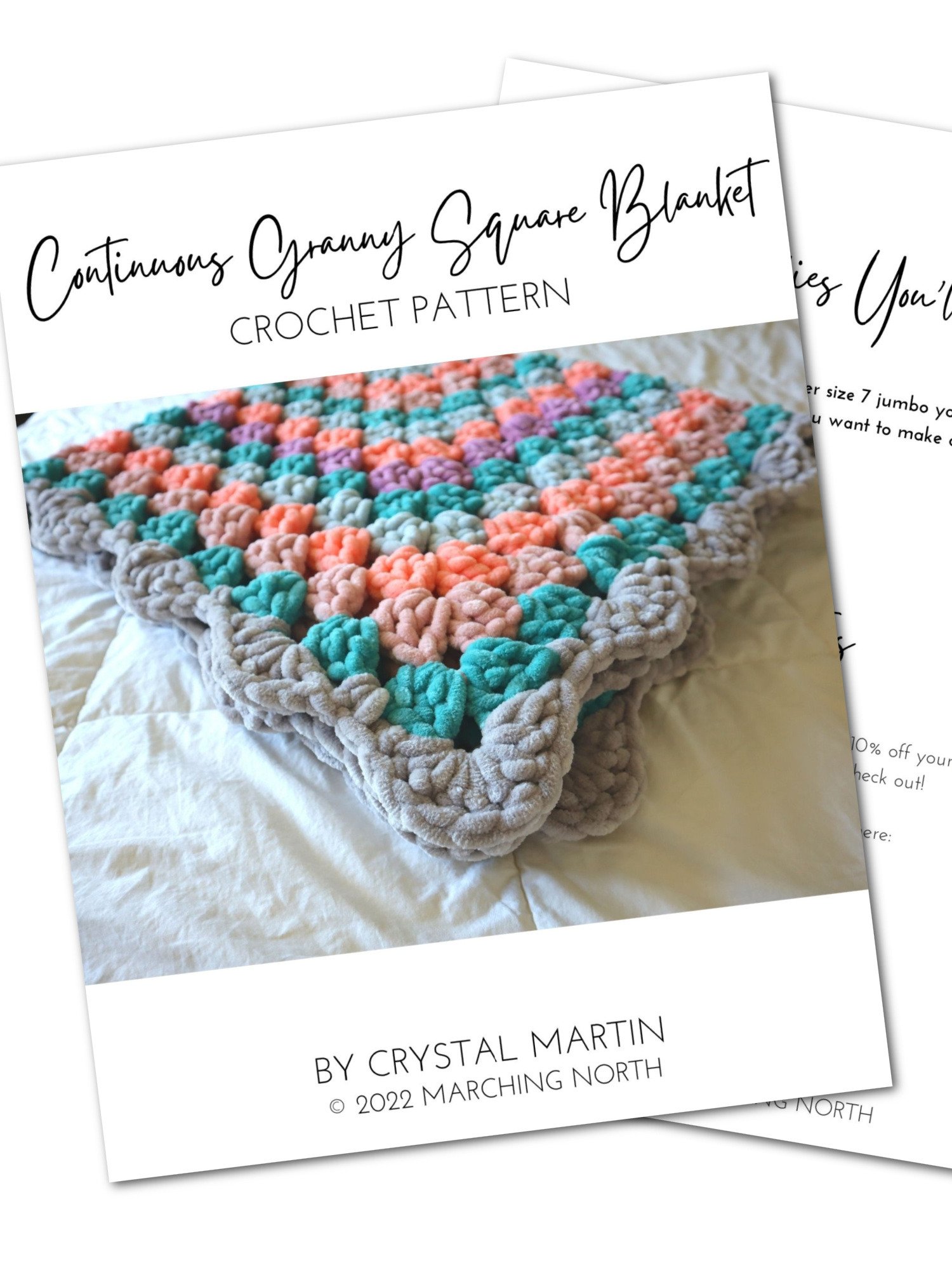 Continuous Crochet Granny Square Blanket (Digital PDF Pattern) product image (3)