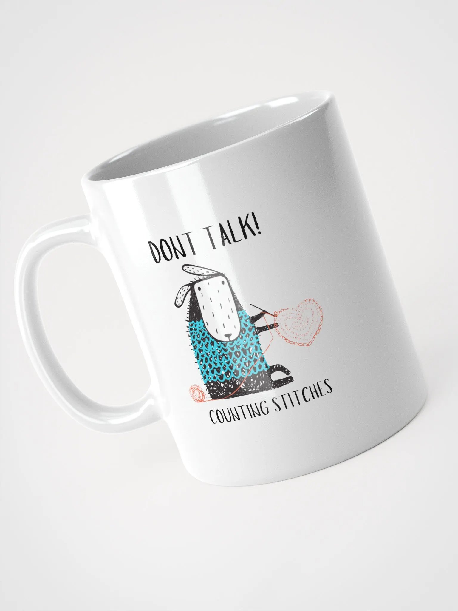"Counting Stitches" White Coffee Mug product image (3)