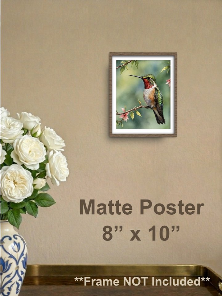 Ruby-Throated Hummingbird Matte Poster product image (1)