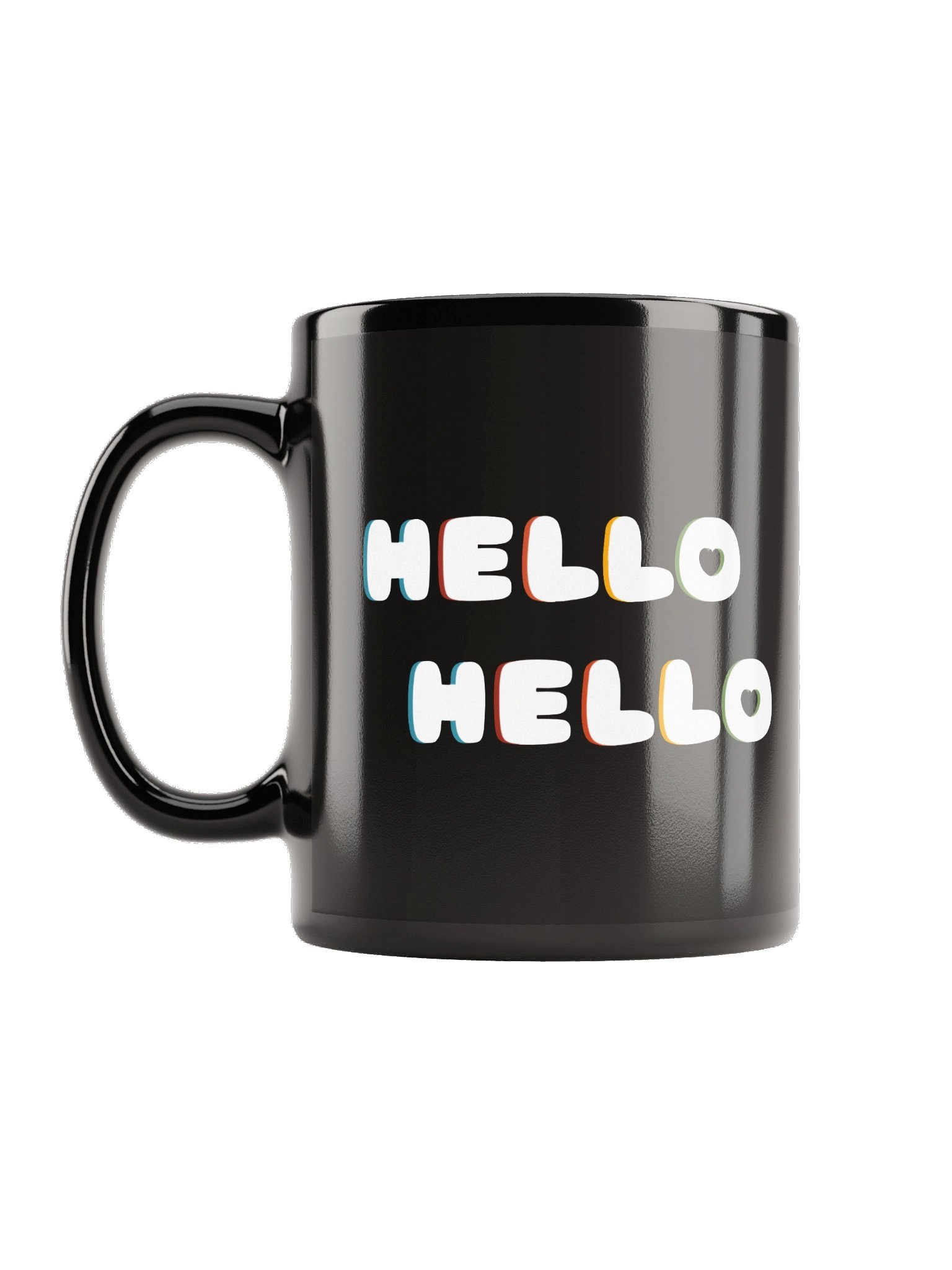 Hello Hello (White Text) Black Glossy Mug product image (1)