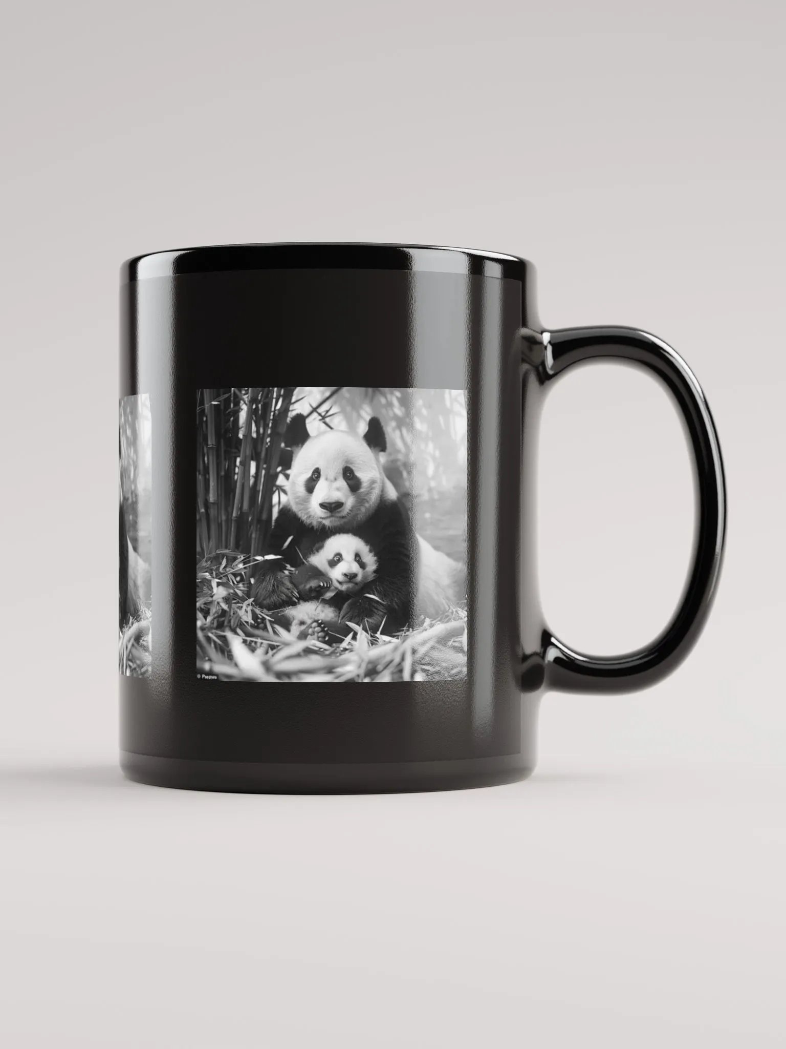 Panda Love Black Glossy Mug Set product image (2)