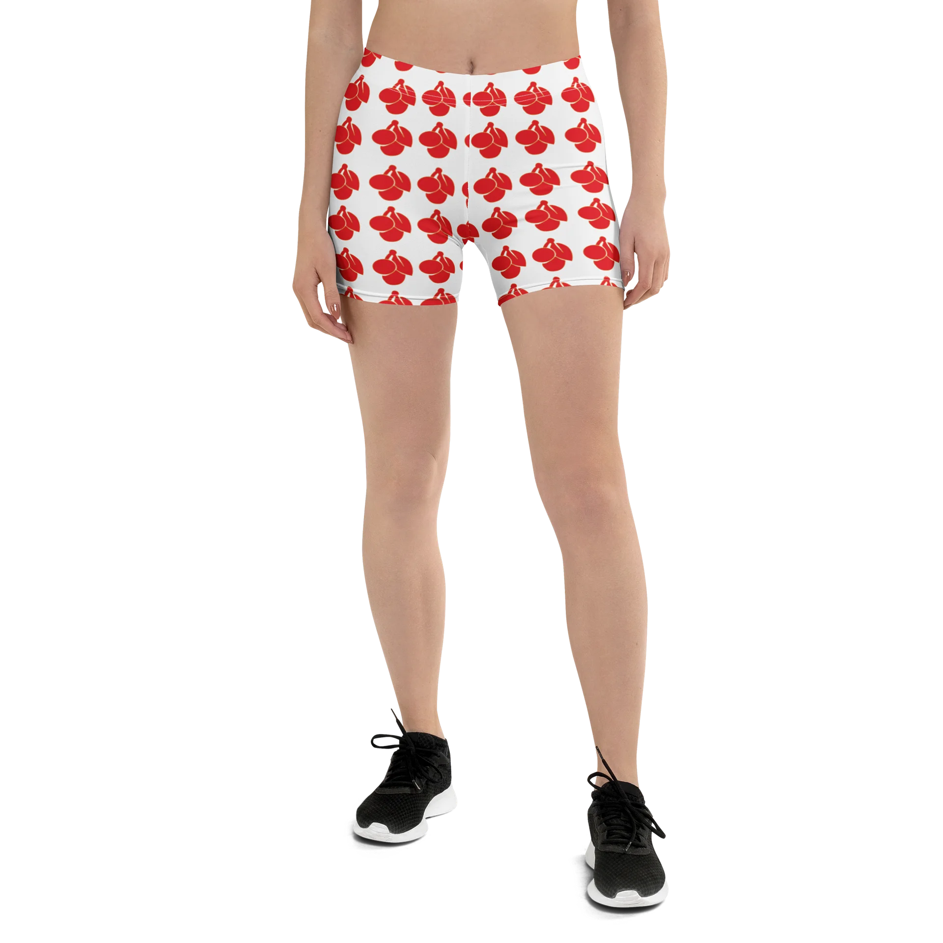 cherry logo all over print ladies shorts product image (1)
