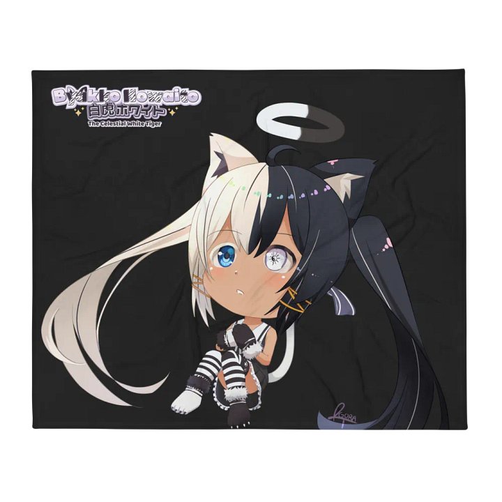 Throw Blanket - Byakko Chibi All Black Edition product image (2)
