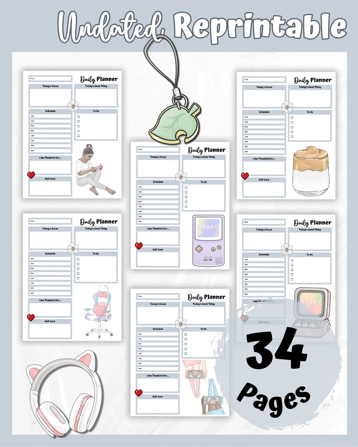 Grey Printable Planner - Gamer Themed product image (3)