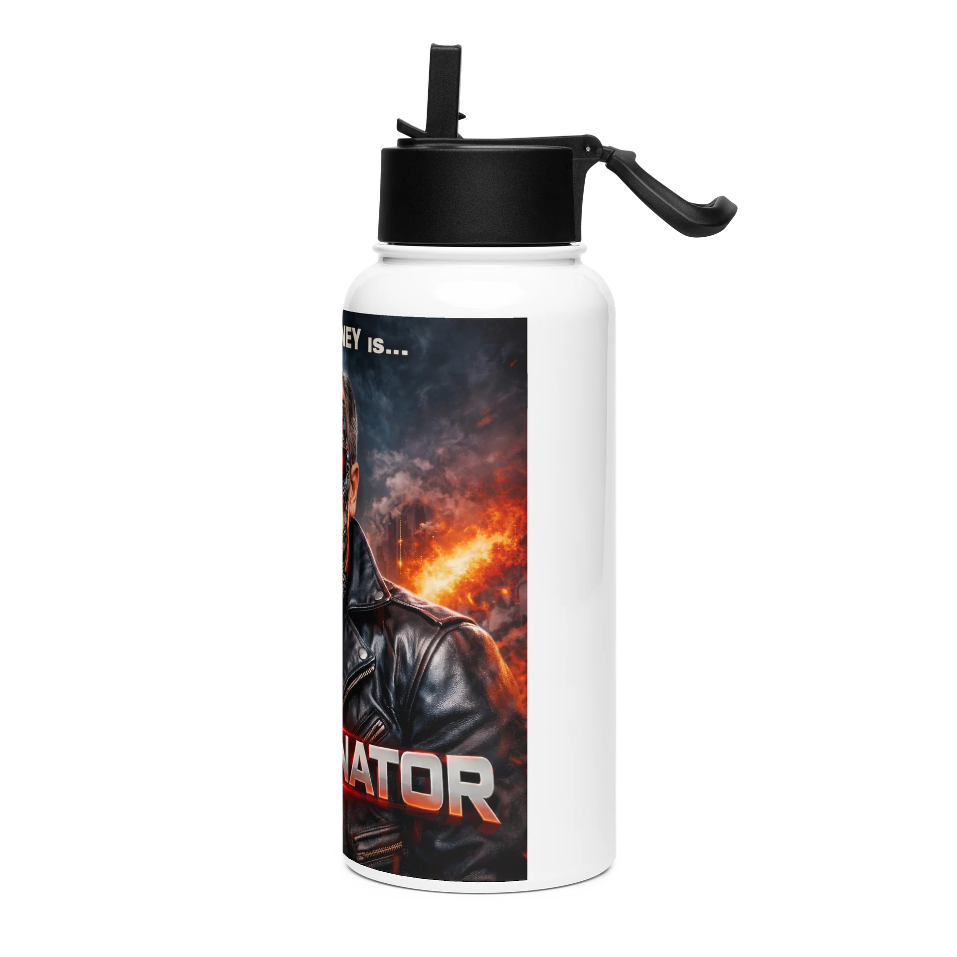 The Trumpinator - Stainless Steel Water Bottle with Foldable Straw product image (3)