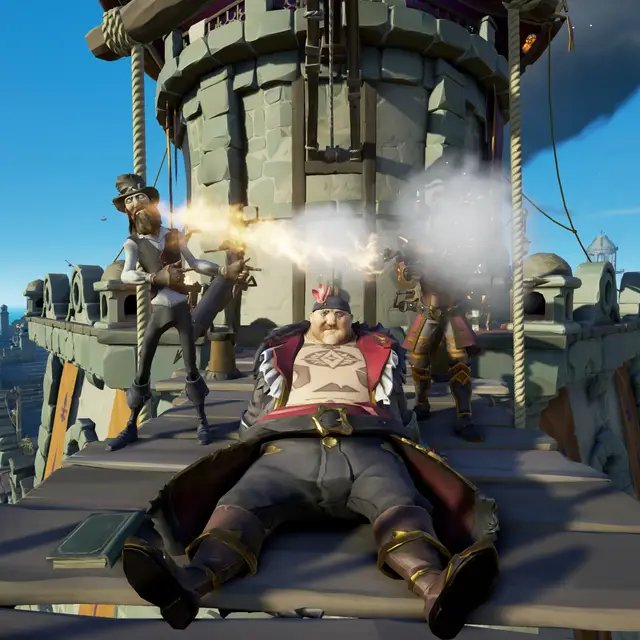 Bringing back an old tradition... Crew Pics at the end of every sail 📸⚓ Just like we've gone back to sailing the seas without diving, we're bringing back those classic end-of-adventure snapshots too. Sometimes the old ways really are the best. 💜 #SeaOfThieves