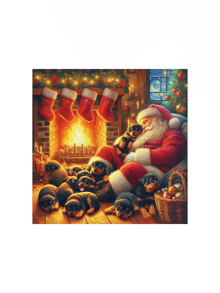 Santa & Rottweiler Puppies Poster product image (3)