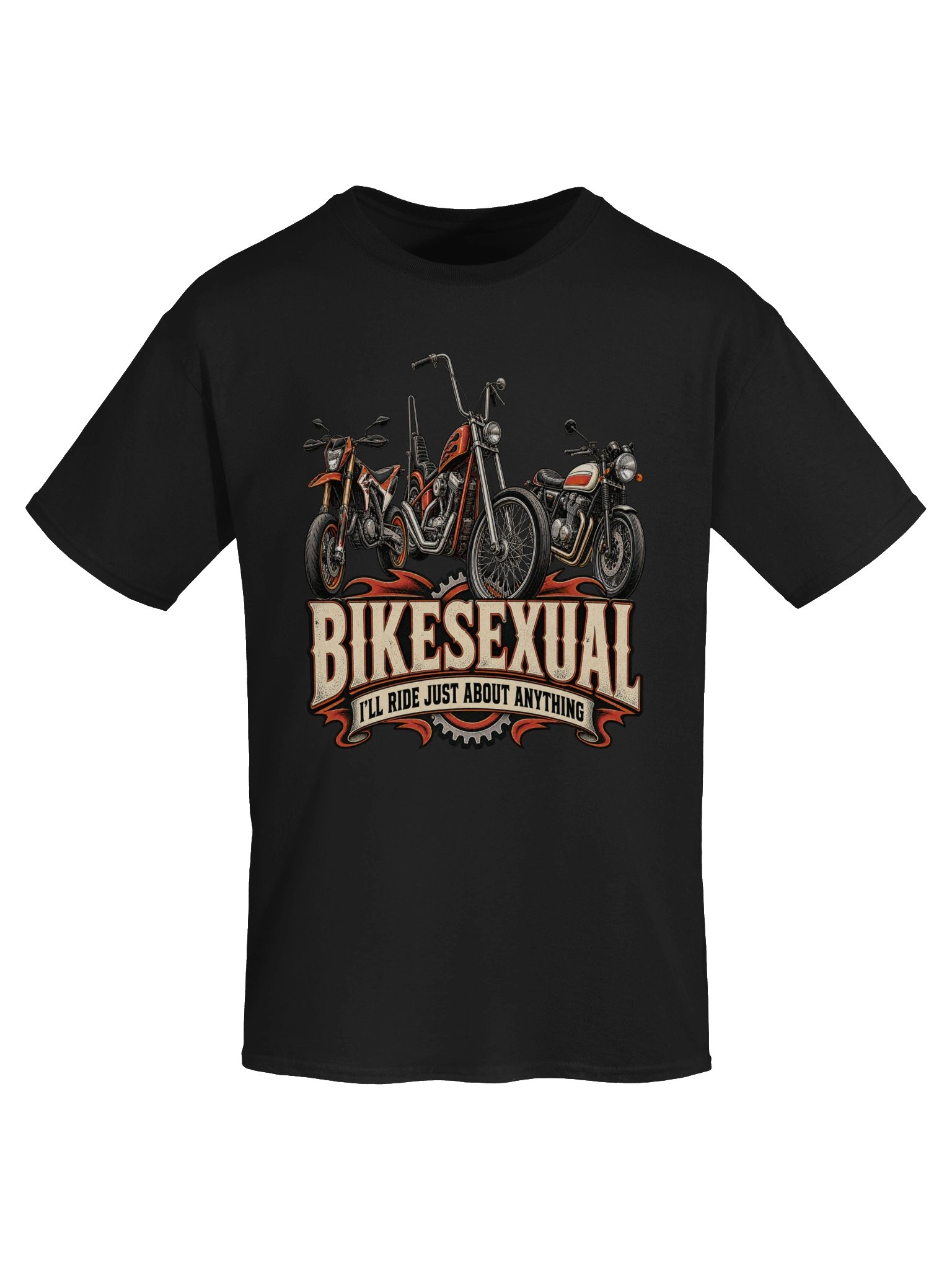 Bikesexual I'll Ride Anything Chopper Motorcycle T-Shirt product image (5)