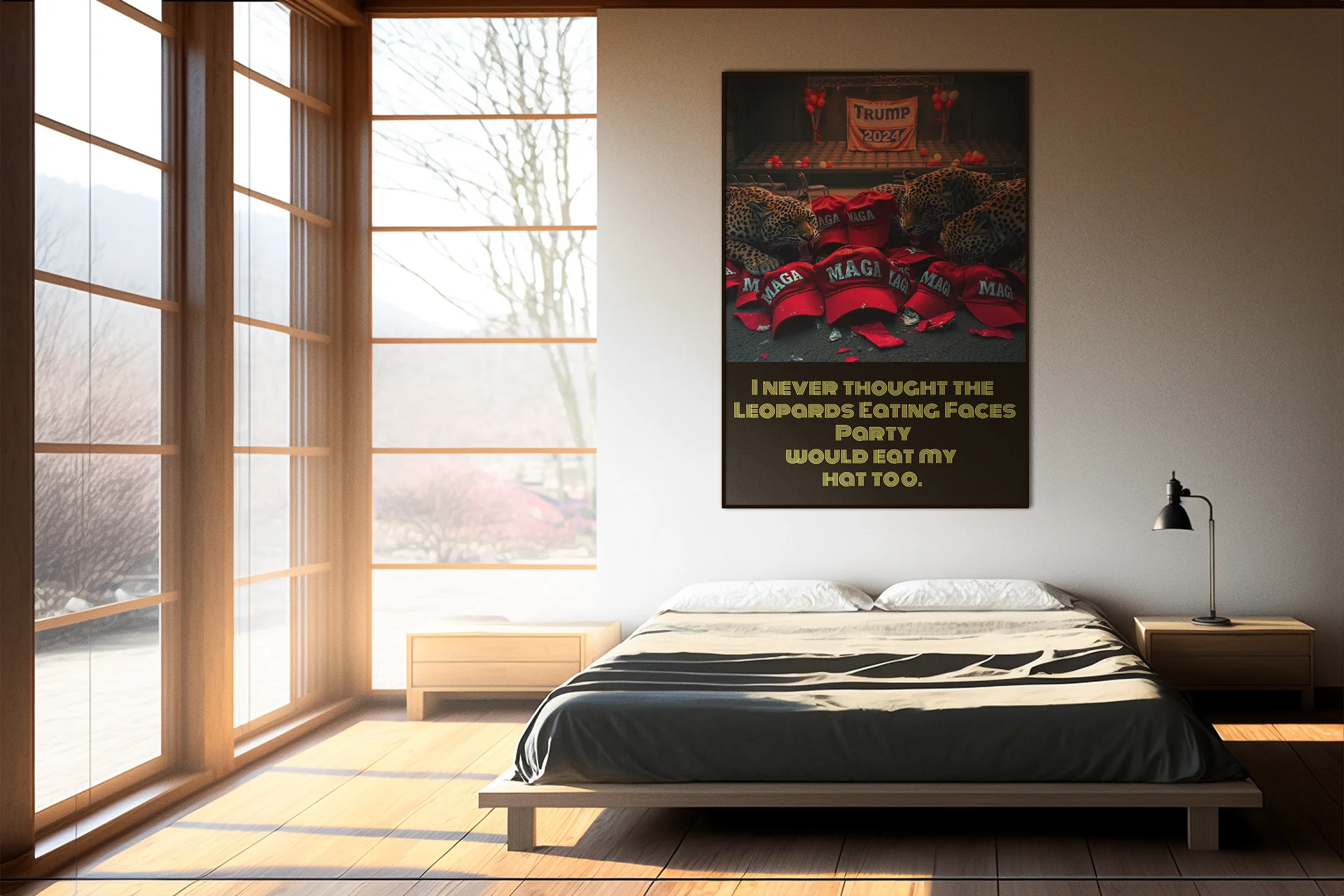 Leopards Eating Faces Meme Rally Wall Art - Satirical Poster product image (2)