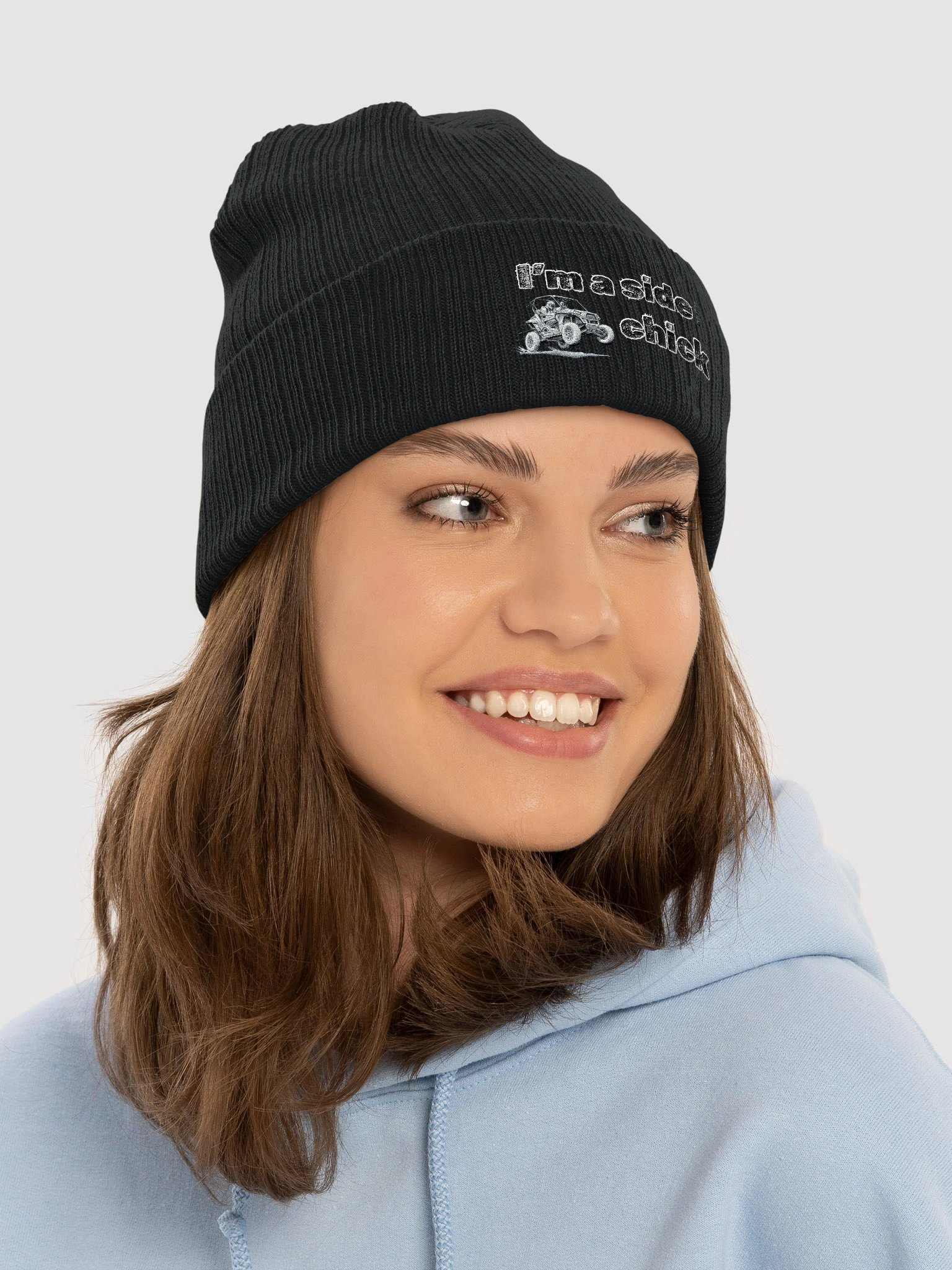 Embroidered I'm a side chick ribbed beanie product image (4)